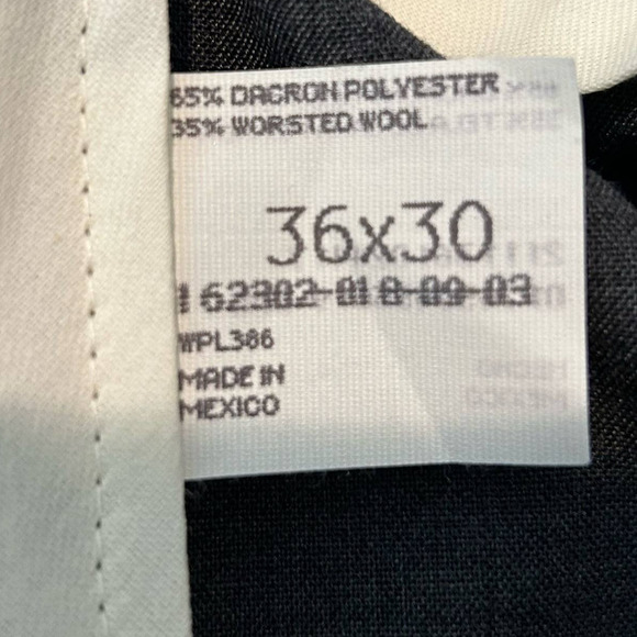 Haggar Black Label Wool Pants Men 36x30 Gray Wrinkle-Free Cuffed Career Work NEW - Picture 4 of 11